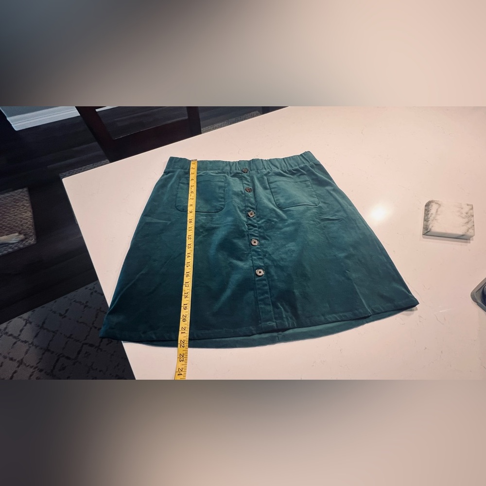 Torrid Mini Corduroy Button-Front Skirt Green size 2 - Picture 5 of 10